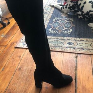 Over the knee black boots